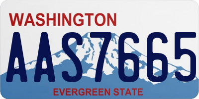 WA license plate AAS7665