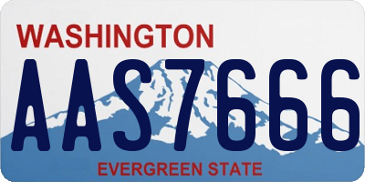 WA license plate AAS7666
