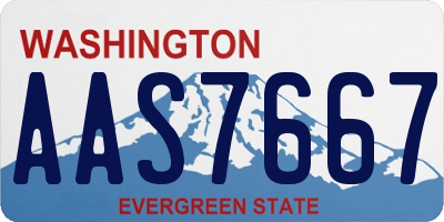 WA license plate AAS7667