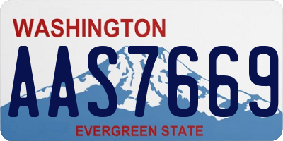WA license plate AAS7669