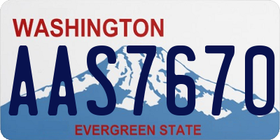 WA license plate AAS7670