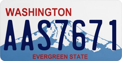 WA license plate AAS7671