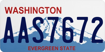 WA license plate AAS7672