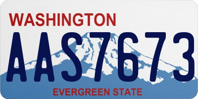 WA license plate AAS7673