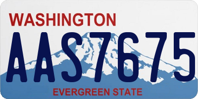 WA license plate AAS7675