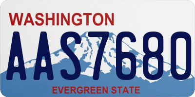 WA license plate AAS7680