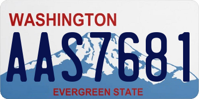 WA license plate AAS7681