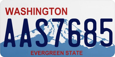 WA license plate AAS7685