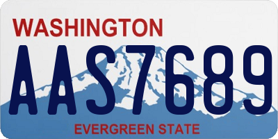 WA license plate AAS7689
