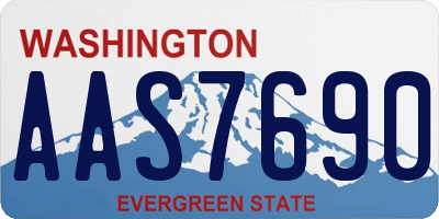 WA license plate AAS7690