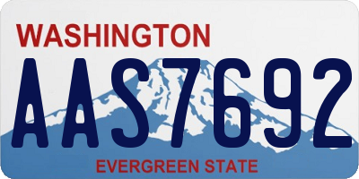 WA license plate AAS7692