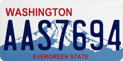 WA license plate AAS7694