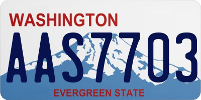 WA license plate AAS7703