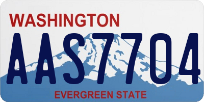 WA license plate AAS7704