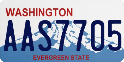 WA license plate AAS7705