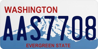 WA license plate AAS7708
