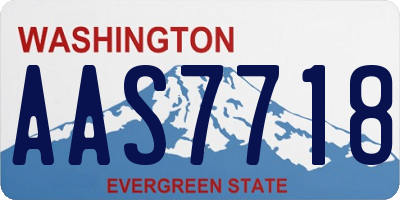 WA license plate AAS7718