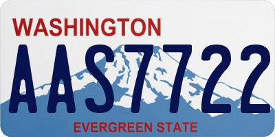 WA license plate AAS7722