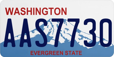 WA license plate AAS7730