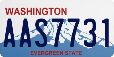 WA license plate AAS7731