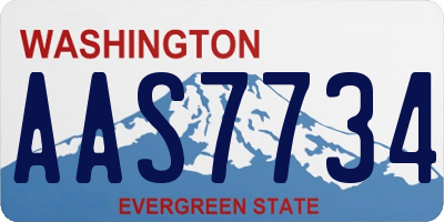WA license plate AAS7734