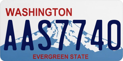 WA license plate AAS7740