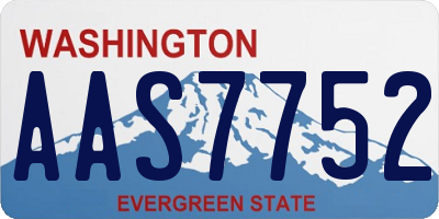 WA license plate AAS7752