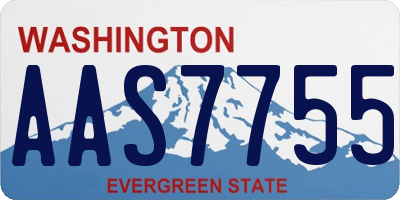 WA license plate AAS7755