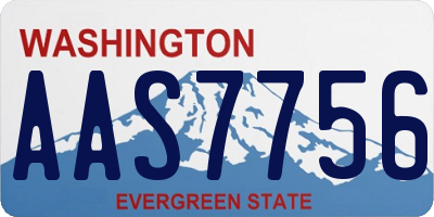 WA license plate AAS7756