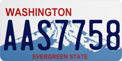 WA license plate AAS7758