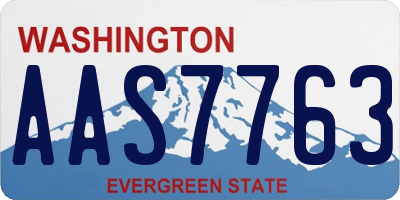 WA license plate AAS7763