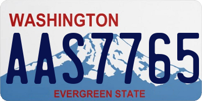 WA license plate AAS7765
