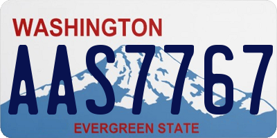 WA license plate AAS7767