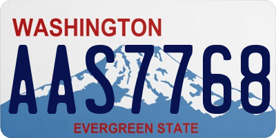 WA license plate AAS7768