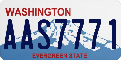 WA license plate AAS7771