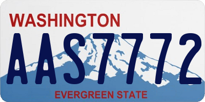 WA license plate AAS7772