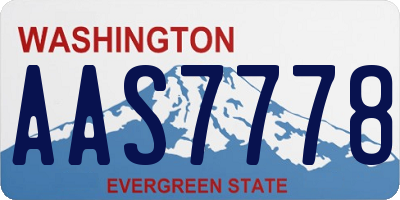 WA license plate AAS7778