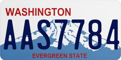 WA license plate AAS7784