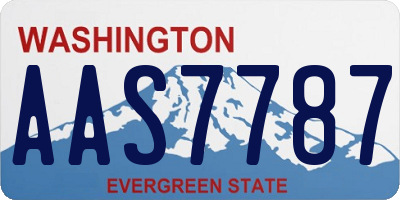 WA license plate AAS7787