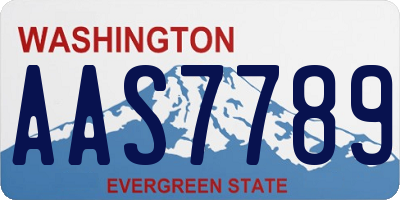 WA license plate AAS7789