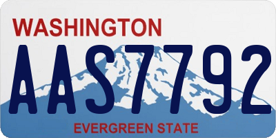 WA license plate AAS7792