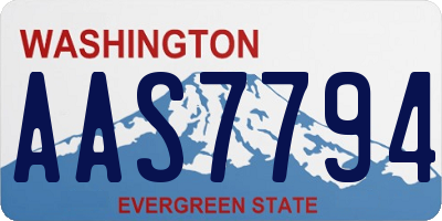 WA license plate AAS7794