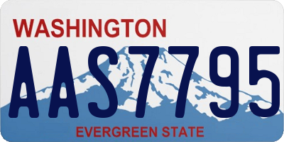 WA license plate AAS7795