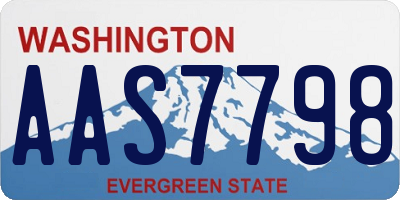 WA license plate AAS7798