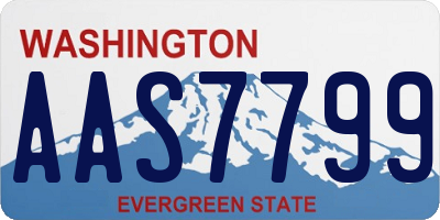 WA license plate AAS7799