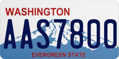 WA license plate AAS7800