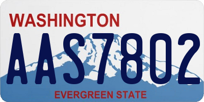 WA license plate AAS7802