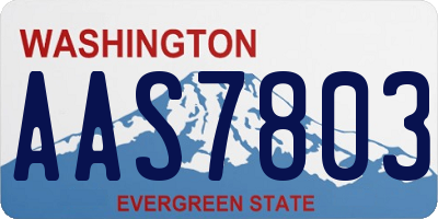 WA license plate AAS7803