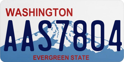 WA license plate AAS7804