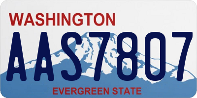 WA license plate AAS7807